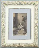 Johannes Anthonie Balthasar Stroebel, Vrouw leest brief, Aquarel op papier