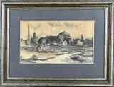 Paul Permeke, Belgisch dorpsgezicht, Pastel op papier