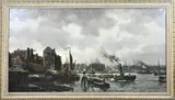 Groot werk van Martin van Waning, Haven Rotterdam, Olieverf op linnen