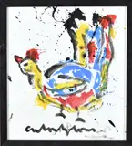 Anton Heyboer, Spetterkip, Plakkaatverf op papier