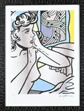Roy Lichtenstein, Vrouw luistert muziek, Lithografie