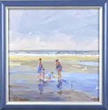 K. Alee, Strandvermaak, Olieverf op schilderskarton