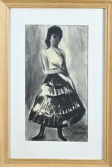 Klaas Bernink, Portret Conny, Houtskool op papier