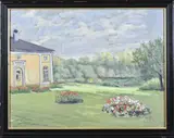 H. Göritz, Landhuis met park, Gouache op papier