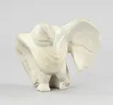 Spekstenen art deco sneeuw-uil met monogram, 1920