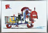Locomotief by Zeldzaam werk van Jan te Wierik, Olieverf op linnen, offered Jan 2026