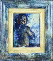 Lilian Luiten, Halfnaakte vrouw, Acryl op linnen