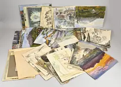 J.H. Pootjes, Grote collectie div. werken, Onder meer; olieverf, aquarellen, sepia's en tekeningen