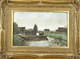 Willem de Zwart, Hollands landschap, Gouache op papier