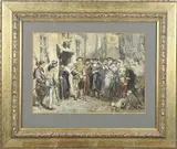 Charles Rochussen, Arrestatie van een heks, Aquarel op papier