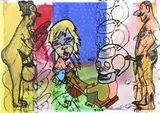 Harry Bijen, Moderne compositie, Acryl op linnen