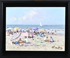 Strandgezicht by Niek Van der Plas, Olieverf op paneel, offered Jan 2026