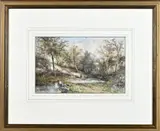 Landschap met rustende figuren by Sebastiaan Mattheus Sigismund de Ranitz, Aquarel op linnen, offered Jan 2026