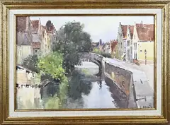 Stadsgezicht Brugge by Léon Allard, Aquarel op papier, offered Jan 2026