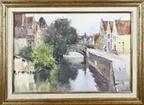 Léon Allard, Stadsgezicht Brugge, Aquarel op papier
