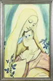 Heinrich Windelschmidt, Maria met kind, Gouache op papier