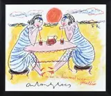 Anton Heyboer, Twee dames op strand, Pastel op papier