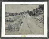 Willem Witjens, Landschap Oosterbeek, Houtskool op papier