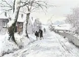 L. de Leeuw, Wintergezicht, 1941, Olieverf op linnen
