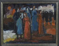 Figuren voorstelling by Guus Sundermeijer-Rincker, Olieverf op paneel, offered Jan 2026