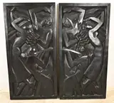 2x Bronzen plaquette, Jan & Joël Martel