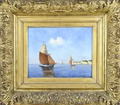 Cees van Waning, Mediterraans zeegezicht, Olieverf op linnen