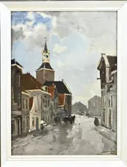 Ype Wenning, Hollands stadsgezicht, Olieverf op linnen