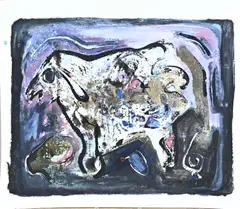 Jan te Wierik, Schaap, Acryl op papier