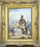 D. Keijser, Schotse man met vrouw, Aquarel op papier