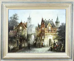 Hollands stadsgezicht by Gerard Nijland, Olieverf op linnen, offered Oct 2025