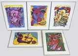 5x Peter Klashorst, 5x litho, Litho's op papier