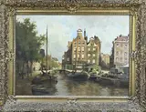 Stadsgezicht Rotterdam by Adriaan Groenewegen, Olieverf op linnen, offered Oct 2025
