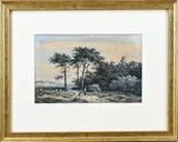 A.J. van Wijngaerdt Fecit, Schaapsherder, Aquarel op papier