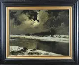 Gerard Krol, Aamsveen in de winter, Olieverf op board
