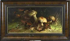 B.H. Bolink, Stilleven paddenstoelen, Olieverf op paneel