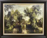 Ton Anconé, Giethoorn, Olieverf op linnen