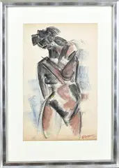 Wim Bosma, Naakte dame, Pastel op papier