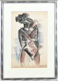 Wim Bosma, Naakte dame, Pastel op papier