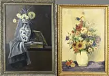 Twee olieverf schilderijen, Bloemstilleven, Twee olieverf schilderijen