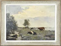Hollands landschap met koeien by Gerard Altmann, Olieverf op linnen, offered Oct 2025