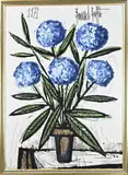 Textiel kunstwerk, Vaas met bloemen