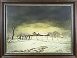 A. Delmoitie, Wintergezicht, Olieverf op linnen