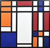 J. van Dijk, schilderij in de trant van de stijl (Mondriaan)