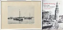 H.E. Roodenburg, Platbodems op meer Gorinchem, Ets op papier
