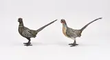 Weens brons by Twee koud beschilderde Weense bronzen fazanten, offered Oct 2025