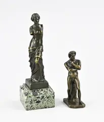 2x Bronzen figuur, 1900 - 1930