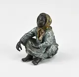 Antiek Weens bronzen figuur, H 7 cm.