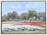 A. van Noort, Bloembollenveld Heemstede, Olieverf op paneel