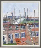 L. Sinclair, Stadsgezicht, Olieverf op linnen