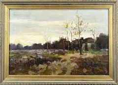Jan Knikker, Landschap, Olieverf op linnen